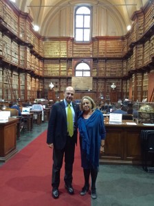 Con la Dr.ssa Fiammetta Terlizzi, Direttore della Bibliotheca Angelica di Roma